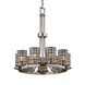 Wire Glass LED 23 inch Dark Bronze Chandelier Ceiling Light in 6300 Lm LED, Grid with Clear Bubbles, Dakota