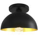 Elias 1 Light 9 inch Matte Black Semi-Flush Ceiling Light