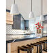Radiance Collection - Trapezoid LED 7.75 inch Brushed Nickel and Gloss White Pendant Ceiling Light in Dedicated LED, Black, Form+Finish+Function