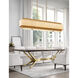 Textile Collection - Narberth Family 5 Light 44 inch Brushed Brass and Cream Linen Linear Pendant Ceiling Light, EVOLV