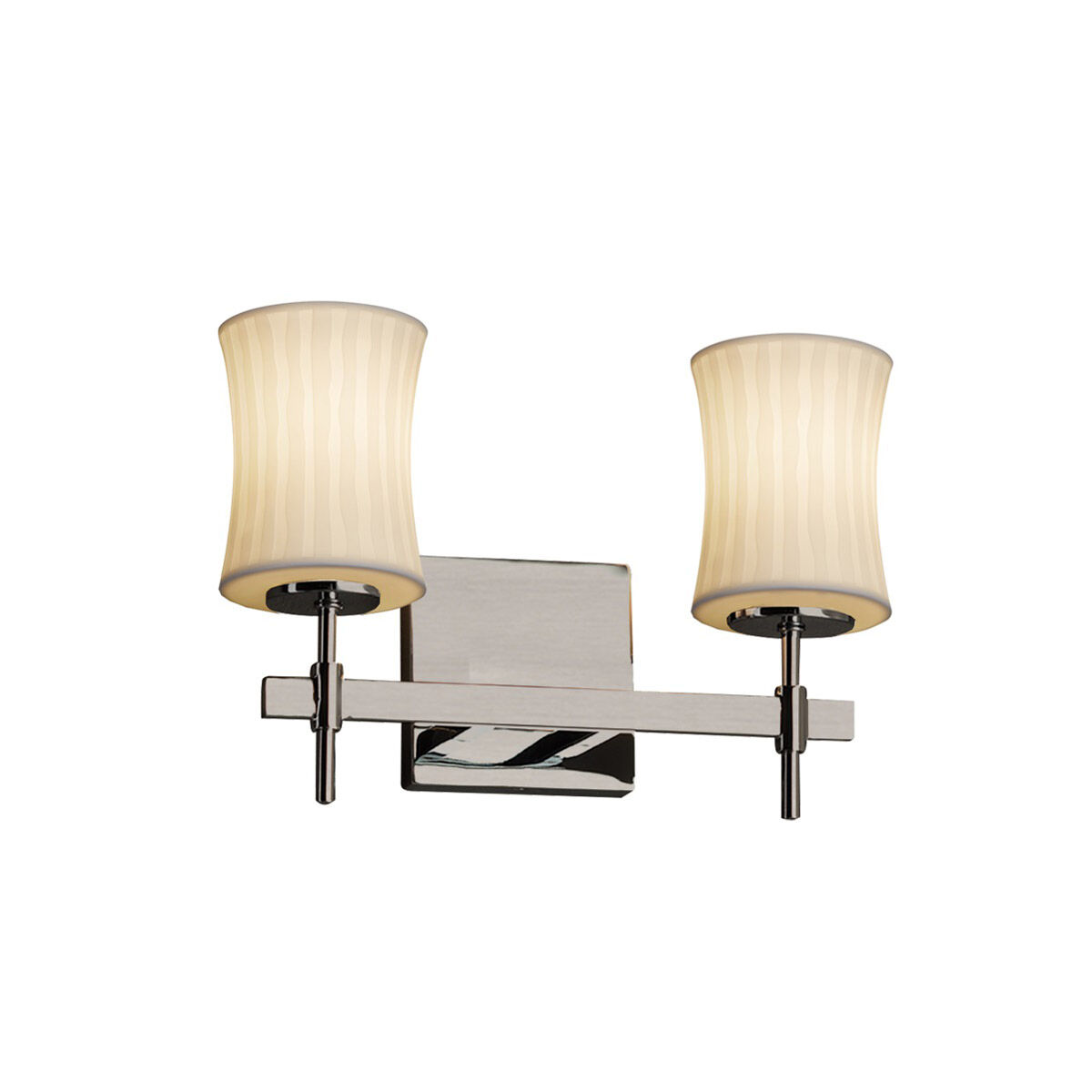 Limoges Union 2 Light 13 inch Brushed Nickel Bath Bar Wall Light in Waterfall, Hourglass, Incandescent