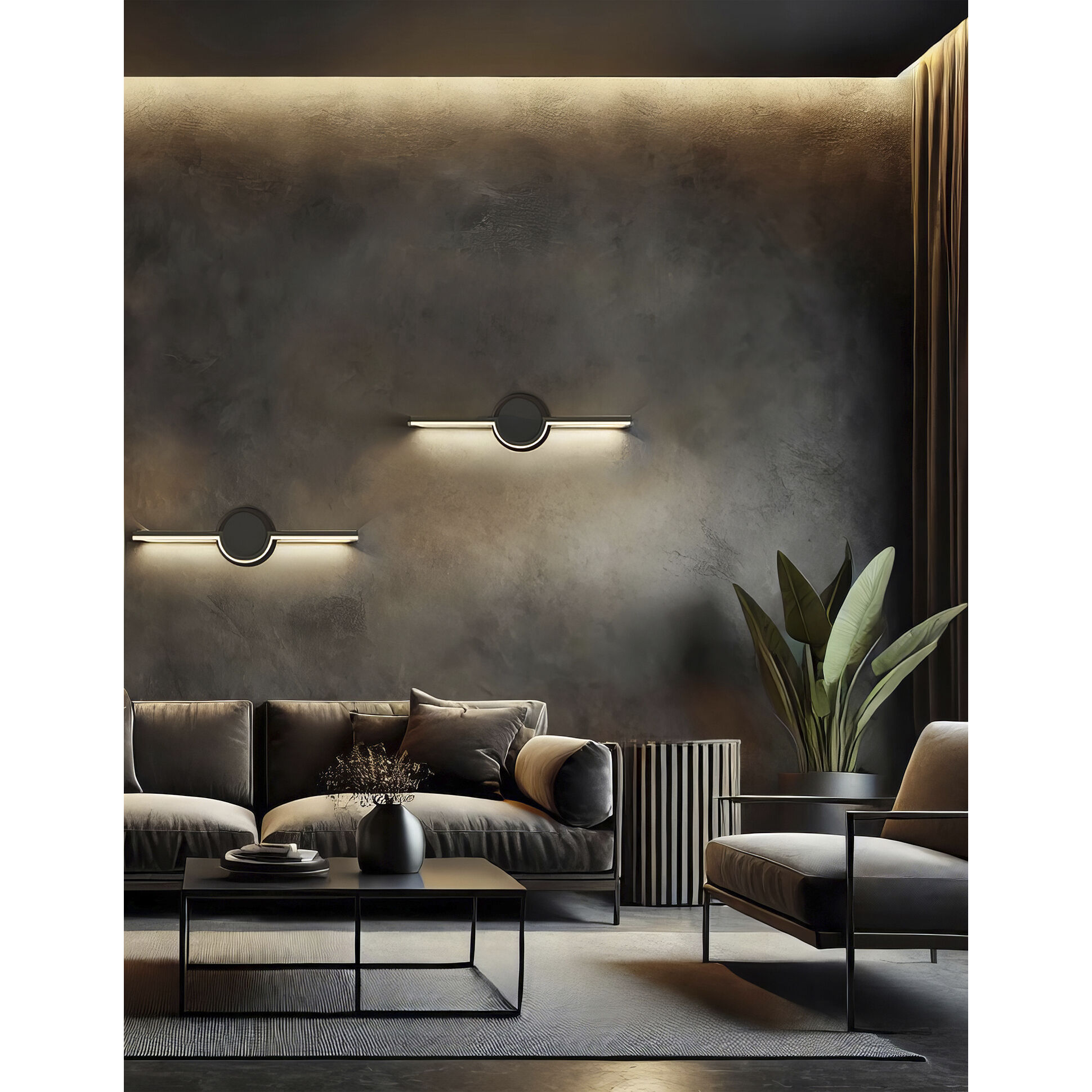 Semicirculo 1 Light 16 inch Matte Black Bath Vanity Light Wall Light