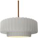 Radiance Collection - Pleated Tier Pendant Ceiling Light in Brushed Brass, Black Cord, Replaceable Bulb, Bisque, 14.5W x 5.25H, Form+Finish+Function