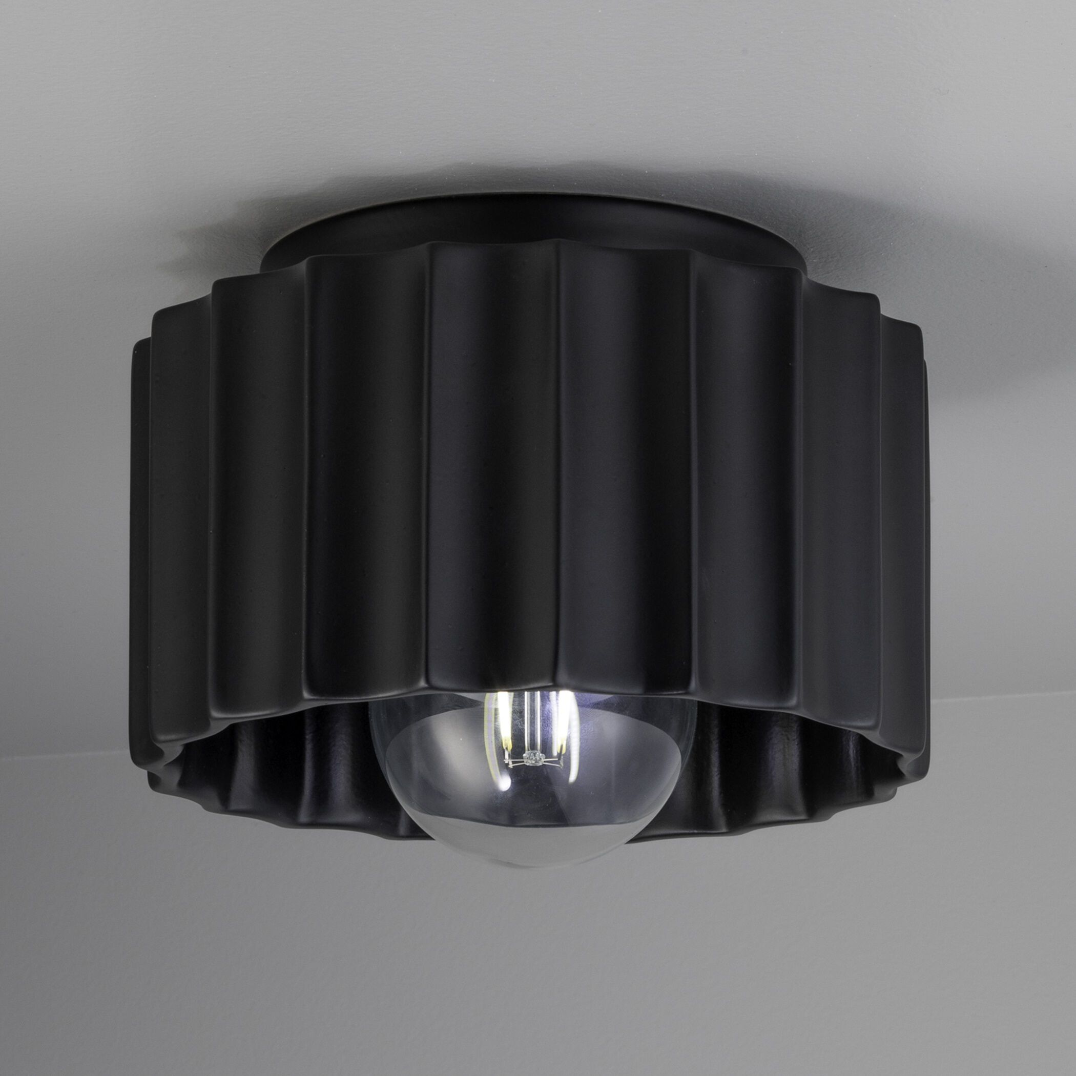 Radiance Collection 1 Light 8 inch Carbon Matte Black Outdoor Flush-Mount