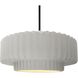 Radiance Collection - Pleated Tier 1 Light 16.25 inch Bisque and Matte Black Pendant Ceiling Light in Black Cord, Replaceable Bulb, 16.25W x 6H, Form+Finish+Function