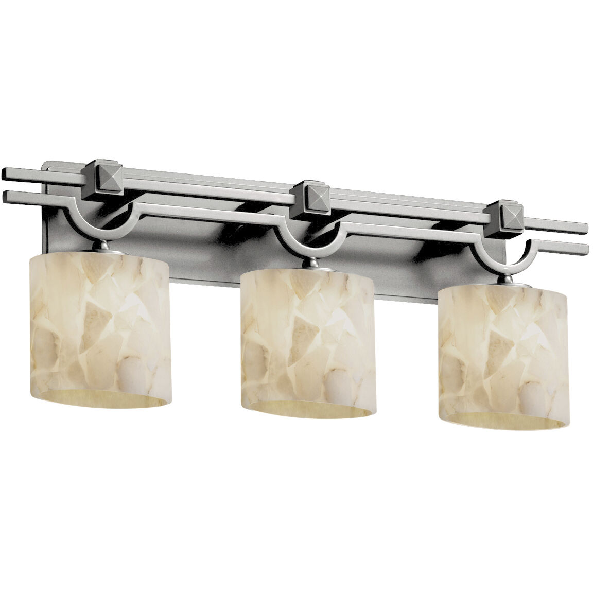 Alabaster Rocks 3 Light 29 inch Dark Bronze Bath Bar Wall Light in Square with Flat Rim, Incandescent