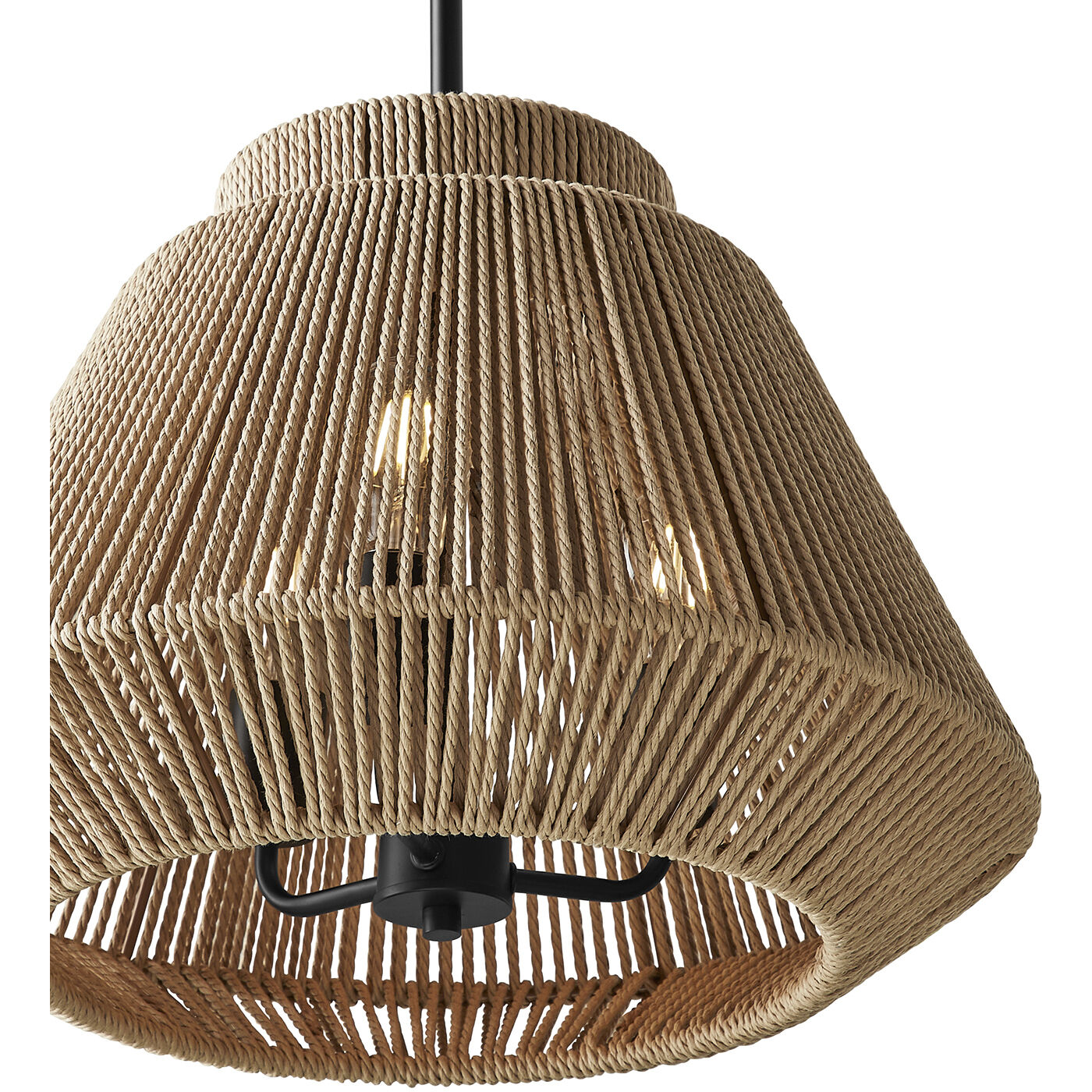 Eco LED 18 inch Matte Black Pendant Ceiling Light in Natural