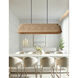 Eco LED 54 inch Matte Black Linear Pendant Ceiling Light in Natural