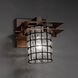 Metropolis 1 Light 6.5 inch Dark Bronze Wall Sconce Wall Light in Grid with Clear Bubbles, Cylinder with Flat Rim, Incandescent