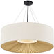 Textile Collection 8 Light 48 inch Matte Black Pendant Ceiling Light, Warren Family