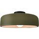 Radiance Collection - Spire 1 Light 16 inch Matte Green and Matte Black Semi-Flush Ceiling Light in Replaceable Bulb, 16W x 6.5H, Form+Finish+Function