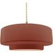Radiance Collection - Tier Pendant Ceiling Light in Brushed Brass, Dedicated LED, Beige Twist Cord, Canyon Clay, 16.25W x 6H, Form+Finish+Function