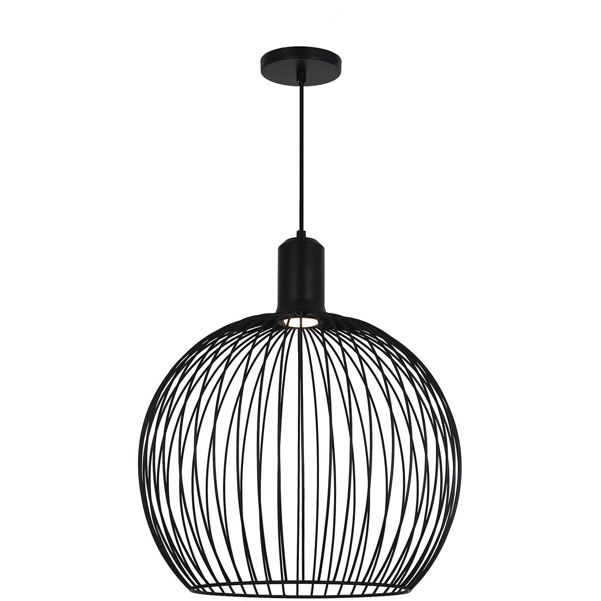Orland Family 19 inch Matte Black Pendant Ceiling Light in 19" D x 19" W x 22" H, EVOLV