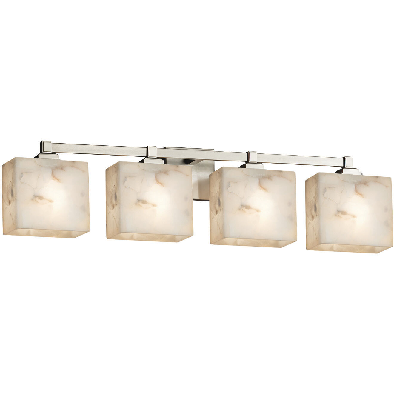 Alabaster Rocks 4 Light 32.5 inch Brushed Nickel Bath Vanity Light Wall Light, Regency Family, Choices