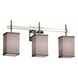 Textile LED 22 inch Polished Chrome Bath Bar Wall Light, Square w/ Flat Rim