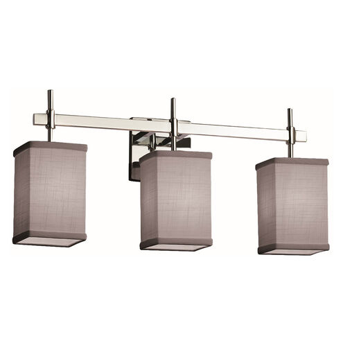 Textile LED 22 inch Polished Chrome Bath Bar Wall Light, Square w/ Flat Rim