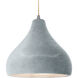 Radiance LED 13.5 inch Brushed Nickel and Concrete Pendant Ceiling Light