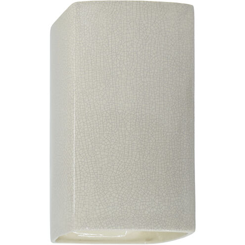 Ambiance Rectangle LED 5.25 inch White Crackle ADA Wall Sconce Wall Light, Small