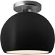 Radiance 1 Light 7 inch Carbon Matte Black and Brushed Nickel Semi Flush Ceiling Light