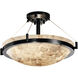 Alabaster Rocks LED 18 inch Matte Black Semi-Flush Ceiling Light in 3000 Lm LED
