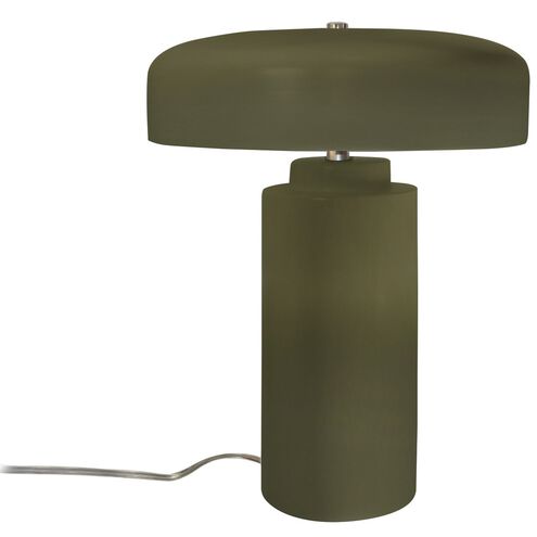 Portable 16.5 inch 60.00 watt Matte Green and Polished Nickel Portable Lamp Portable Light