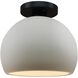 Radiance 1 Light 7 inch Bisque and Matte Black Semi Flush Ceiling Light