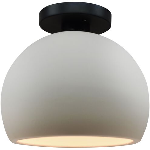 Radiance 1 Light 7 inch Bisque and Matte Black Semi Flush Ceiling Light