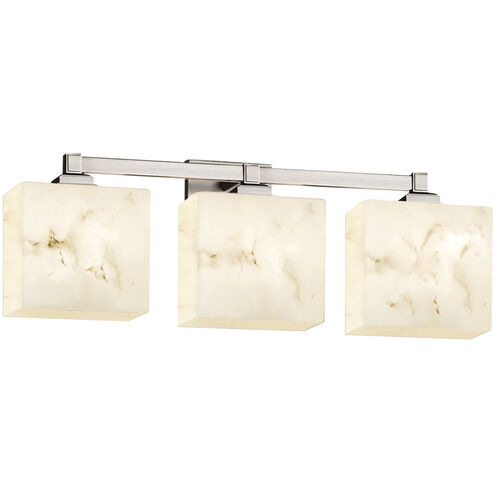 LumenAria 3 Light 23.5 inch Brushed Nickel Bath Bar Wall Light in Rectangle, Incandescent, Rectangle