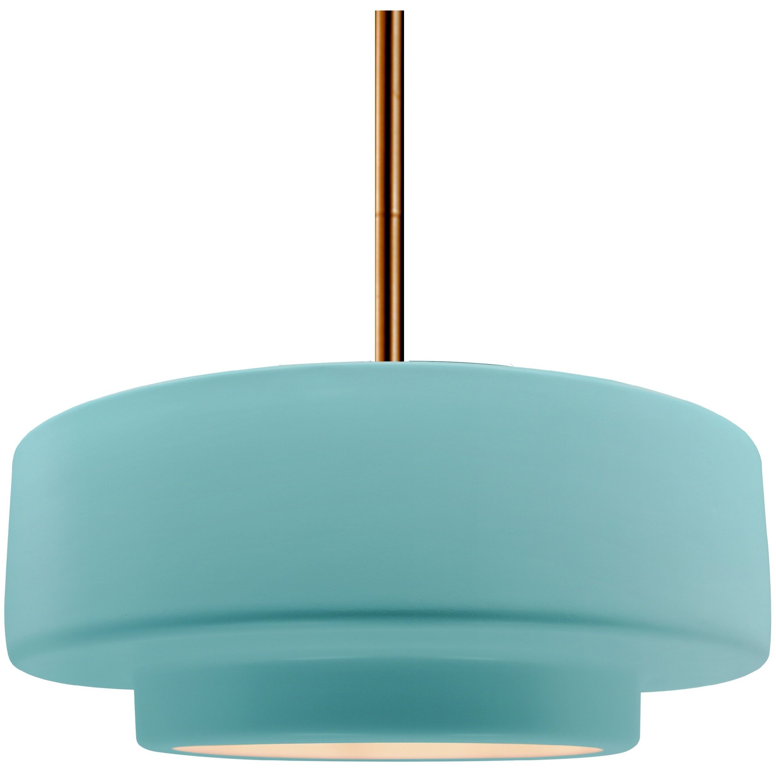 Radiance Collection - Tier Pendant Ceiling Light in Brushed Brass, Black Cord, Replaceable Bulb, Reflecting Pool, 14.5W x 5.25H, Form+Finish+Function