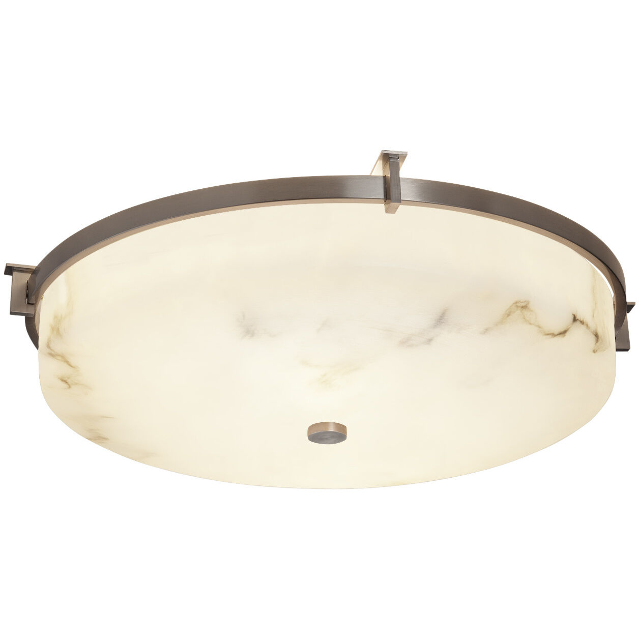 LumenAria LED 20.75 inch Brushed Nickel Flush-Mount Ceiling Light, Round