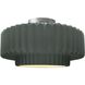 Radiance Collection - Pleated Tier 1 Light 16.5 inch Pewter Green and Brushed Nickel Semi-Flush Ceiling Light in Replaceable Bulb, 16.5W x 8H, Form+Finish+Function