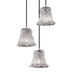 Veneto Luce 3 Light Brushed Nickel Pendant Ceiling Light in Lace (Veneto Luce), Round Flared