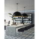 Elias 5 Light 23.5 inch Matte Black with Champagne Gold Pendant Ceiling Light in 23.5" D x 23.5" W x 12.5" H, EVOLV