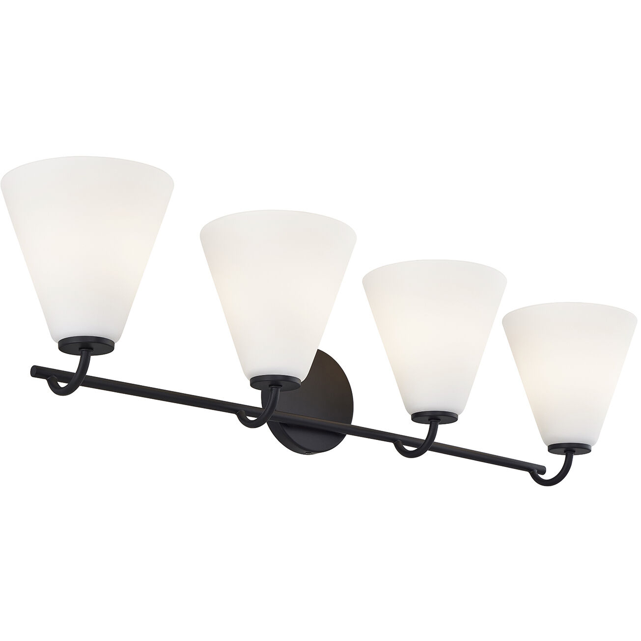 Fusion Collection - Pavia Family 4 Light 33.75 inch Matte Black Bath/Vanity Wall Light, EVOLV