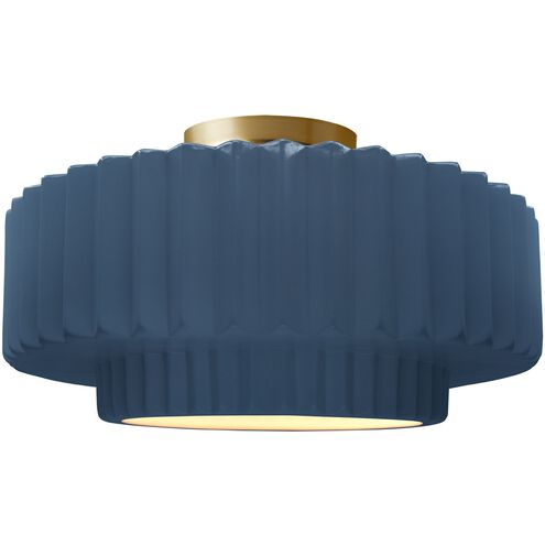 Radiance LED 16.5 inch Midnight Sky and Matte White and Brushed Brass Semi Flush Ceiling Light