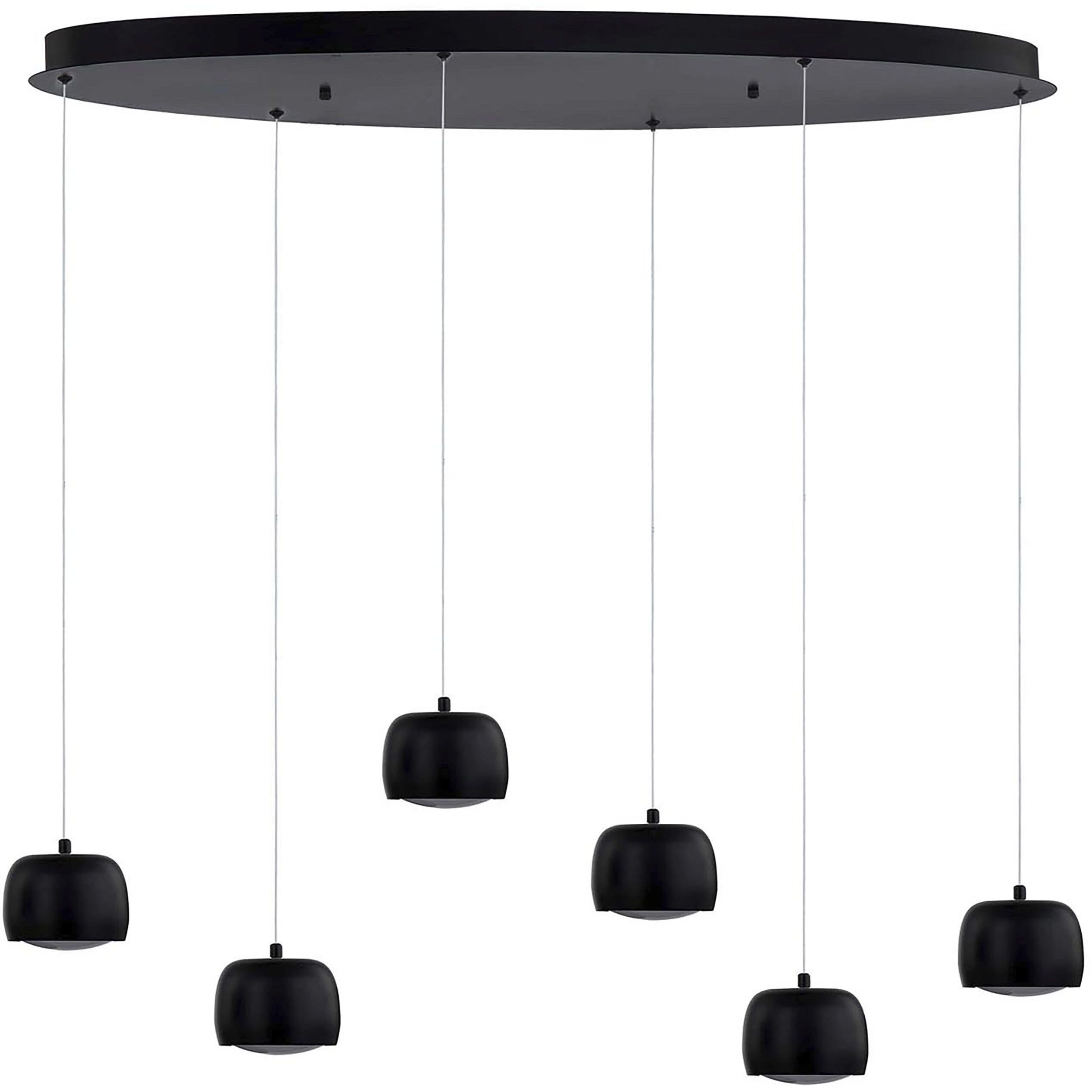 Frascati 6 Light 36 inch Matte Black Chandelier Ceiling Light