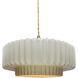 Radiance Collection - Pleated Tier Pendant Ceiling Light in Brushed Nickel, Replaceable Bulb, Beige Twist Cord, Matte White/Champagne Gold, 14.5W x 5.25H, Form+Finish+Function