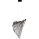 Eco Collection - Madera Family 23.75 inch Matte Black and Black Wood Pendant Ceiling Light, EVOLV