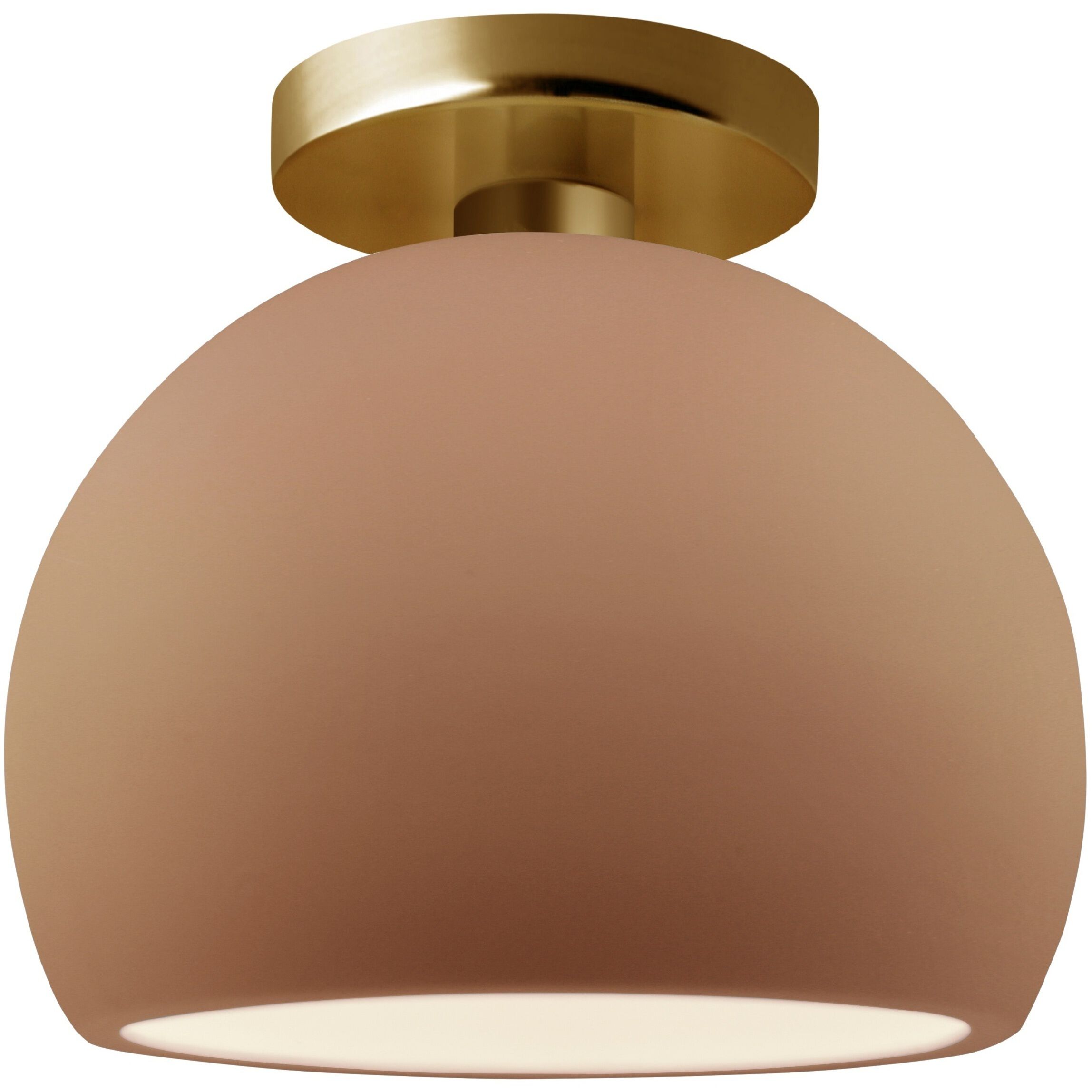 Radiance 1 Light 7 inch Adobe and Brushed Brass Semi Flush Ceiling Light
