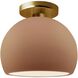 Radiance 1 Light 7 inch Adobe and Brushed Brass Semi Flush Ceiling Light