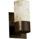 Alabaster Rocks Wall Sconce Wall Light in Dark Bronze, Incandescent, Cylinder