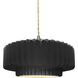 Radiance Collection - Pleated Tier Pendant Ceiling Light in Brushed Nickel, Dedicated LED, Beige Twist Cord, Gloss Black, 14.5W x 5.25H, Form+Finish+Function