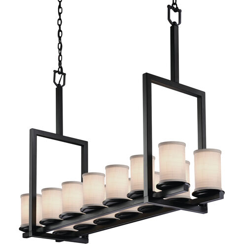 Textile 14 Light 42 inch Matte Black Chandelier Ceiling Light, Dakota Family, Choices