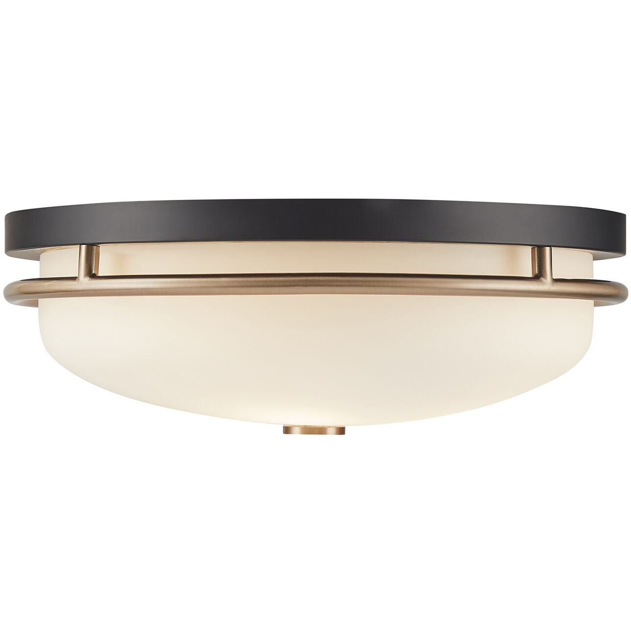 Fusion Collection - Tilburg Family 3 Light 15.75 inch Matte Black and Brass Flush-Mount Ceiling Light, EVOLV