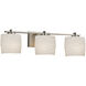 Limoges 3 Light 26.75 inch Brushed Nickel Vanity Light Wall Light in Waves, Oval, Incandescent