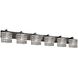 Wire Glass LED 55.5 inch Polished Chrome Bath Bar Wall Light in 4200 Lm LED, Swirl with Clear Bubbles, Cylinder with Flat Rim, Modular