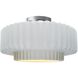 Radiance Collection - Pleated Tier 1 Light 14.5 inch Gloss White and Brushed Nickel Semi-Flush Ceiling Light in Replaceable Bulb, Gloss White (outside and inside of fixture), 14.5W x 7.25H, Form+Finish+Function