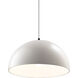 Radiance Collection 1 Light 12.5 inch Matte White with Brushed Nickel Pendant Ceiling Light in White Cord, Matte Black