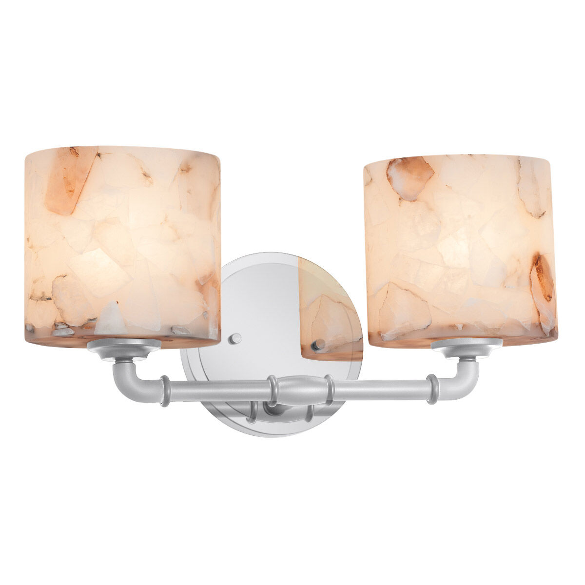 Alabaster Rocks LED 14 inch Brushed Nickel Bath Bar Wall Light in 1400 Lm LED, Square with Flat Rim