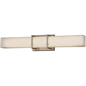 EVOLV LED 24 inch Brushed Nickel Bath Bar Wall Light in Incandescent, Opal Fusion, Rectangle